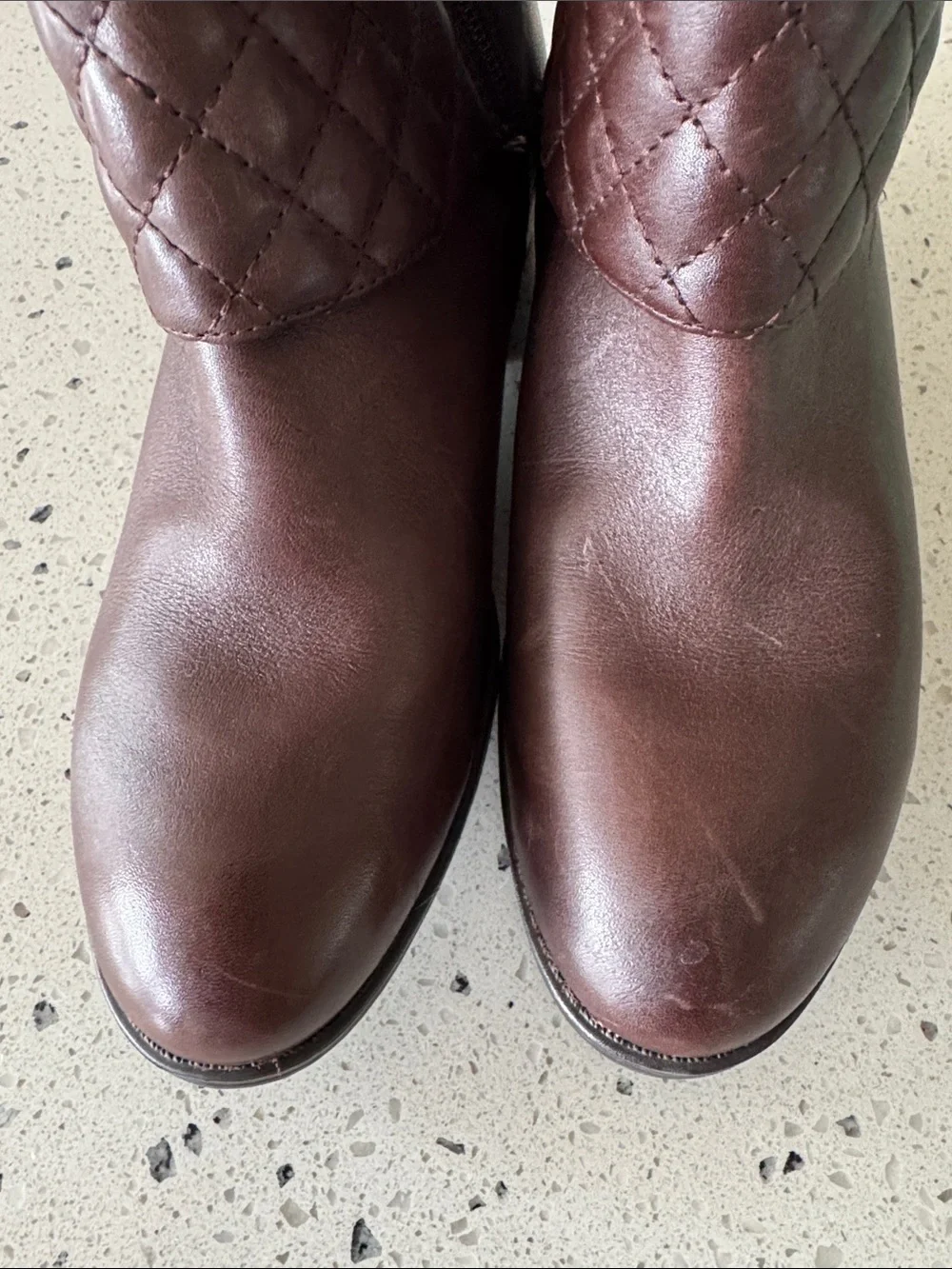 LAUREN Ralph Lauren MAVEAH Brown Leather Quilted Strap Riding Boots Size 7.5B